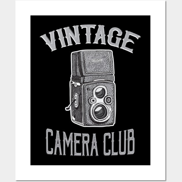 Vintage Camera Club Wall Art by Foxxy Merch